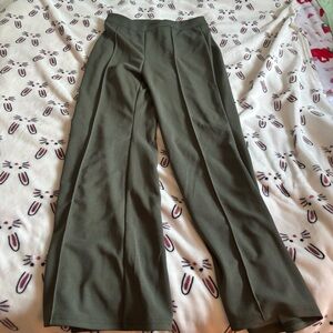 Elegant Olive Green Women's Pants